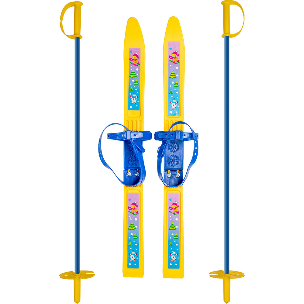 Лыжи детские «Олимпик-спорт» (игрушка детская) Мишки 66/75 см с палками