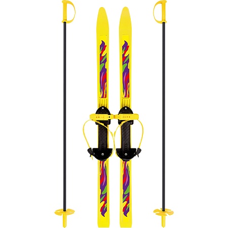 Лыжи детские &quot;Вираж-спорт&quot; желтые 100/100 см с палками (игрушка детская)